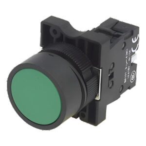 Pulsador rasante Conextube verde 22 CXX22-AA31