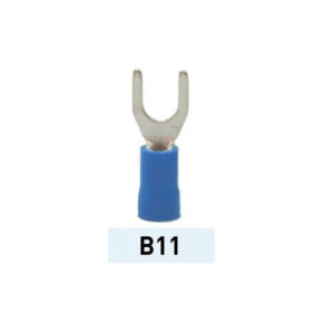 Terminal aislado horquilla 4 mm azul